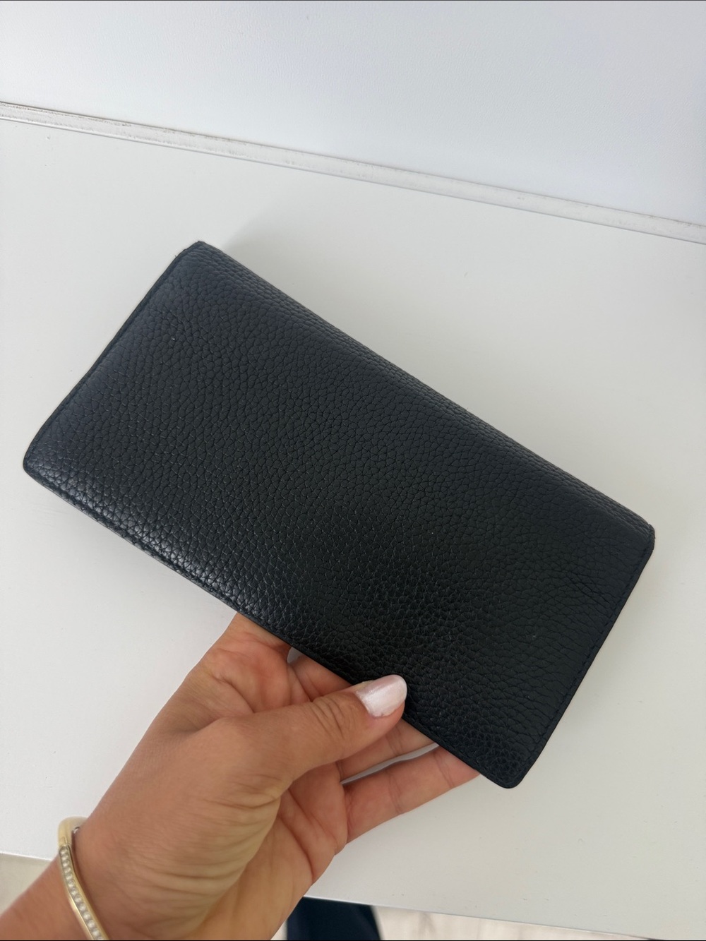 Burberry Black Embossed Leather Fold Wallet - Picture 3 of 3